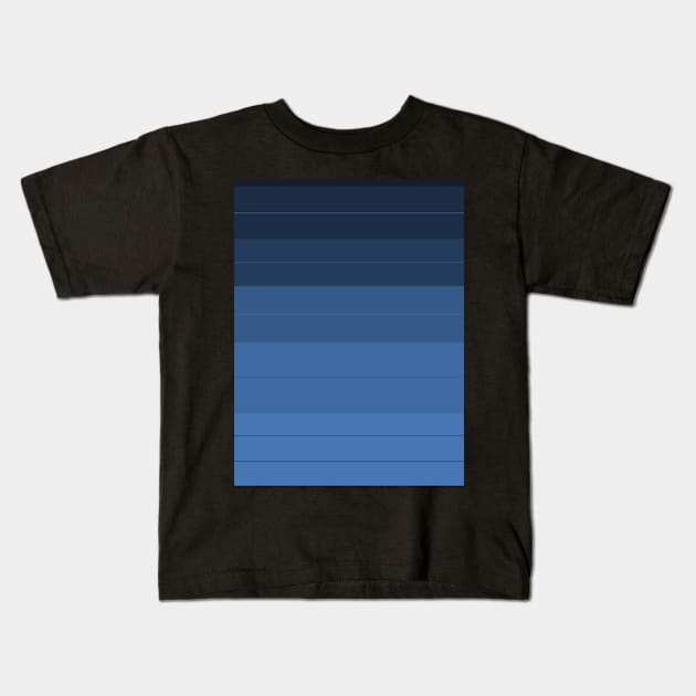 Blue Tones Stripes Kids T-Shirt by Ric1926